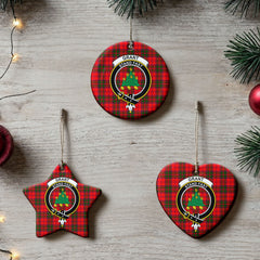 Grant Modern Tartan Crest Christmas Ceramic Ornament