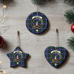 Guthrie Modern Tartan Crest Christmas Ceramic Ornament