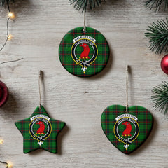 Halkerston Tartan Crest Christmas Ceramic Ornament