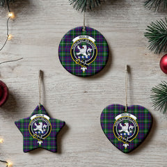 Inglis Modern Tartan Crest Christmas Ceramic Ornament