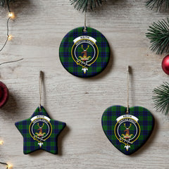 Keith Modern Tartan Crest Christmas Ceramic Ornament