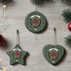 Kelly Dress Tartan Crest Christmas Ceramic Ornament