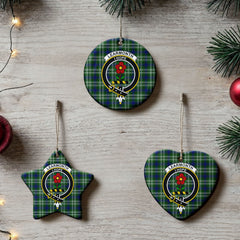 Learmonth Tartan Crest Christmas Ceramic Ornament