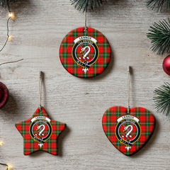 Lennox Tartan Crest Christmas Ceramic Ornament
