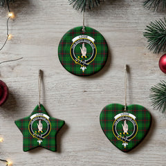 Logie Tartan Crest Christmas Ceramic Ornament