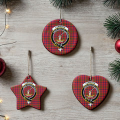 Lumsden Modern Tartan Crest Christmas Ceramic Ornament