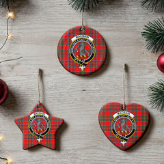 MacBain Tartan Crest Christmas Ceramic Ornament