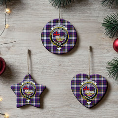 MacDonald Dress Modern Tartan Crest Christmas Ceramic Ornament