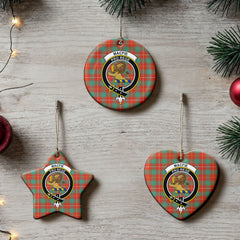 MacFie Ancient Tartan Crest Christmas Ceramic Ornament