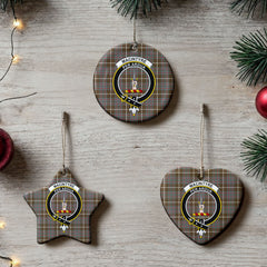 MacIntyre Hunting Weathered Tartan Crest Christmas Ceramic Ornament