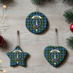 MacKay Ancient Tartan Crest Christmas Ceramic Ornament