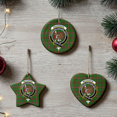MacKinnon Hunting Modern Tartan Crest Christmas Ceramic Ornament
