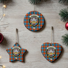 MacLachlan Ancient Tartan Crest Christmas Ceramic Ornament