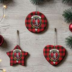 MacQueen Modern Tartan Crest Christmas Ceramic Ornament