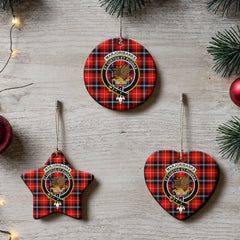 Marjoribanks Tartan Crest Christmas Ceramic Ornament