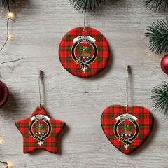 Maxwell Modern Tartan Crest Christmas Ceramic Ornament