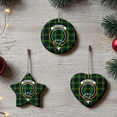 McArthur Modern Tartan Crest Christmas Ceramic Ornament