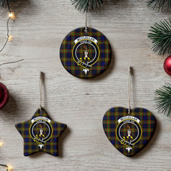 McClellan Modern Tartan Crest Christmas Ceramic Ornament
