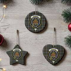 McKenzie Weathered Tartan Crest Christmas Ceramic Ornament