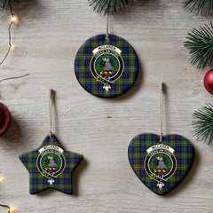 McLaren Modern Tartan Crest Christmas Ceramic Ornament