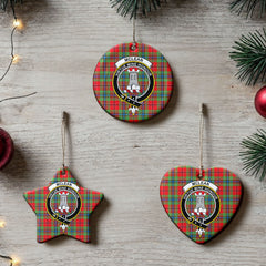 McLean of Duart Modern Tartan Crest Christmas Ceramic Ornament