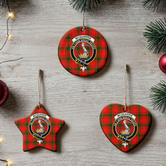 McQuarrie Tartan Crest Christmas Ceramic Ornament