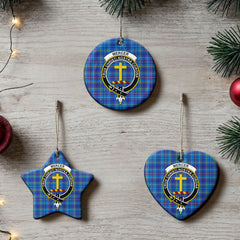 Mercer Modern Tartan Crest Christmas Ceramic Ornament