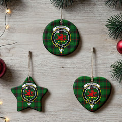 Primrose Tartan Crest Christmas Ceramic Ornament