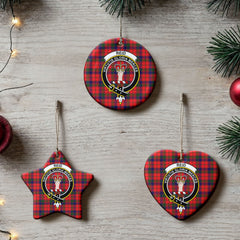 Reid Modern Tartan Crest Christmas Ceramic Ornament