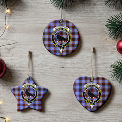 Rutherford Tartan Crest Christmas Ceramic Ornament