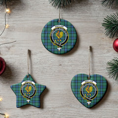 Sinclair Hunting Ancient Tartan Crest Christmas Ceramic Ornament
