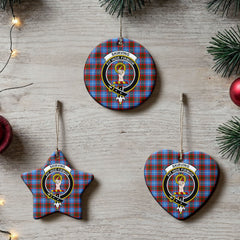 Skirving Tartan Crest Christmas Ceramic Ornament