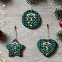 Stewart Old Ancient Tartan Crest Christmas Ceramic Ornament