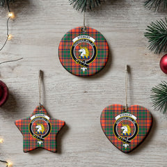 Stewart of Appin Ancient Tartan Crest Christmas Ceramic Ornament