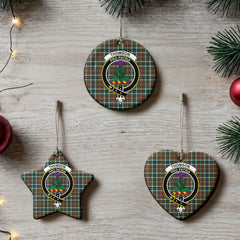 Thomson Hunting Modern Tartan Crest Christmas Ceramic Ornament