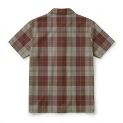 Cunningham Burgundy Dancers Tartan Crest Hawaiian Shirt