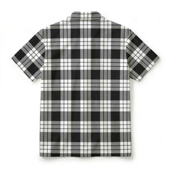 MacFarlane Black - White Tartan Crest Hawaiian Shirt