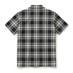 Menzies Black - White Modern Tartan Crest Hawaiian Shirt