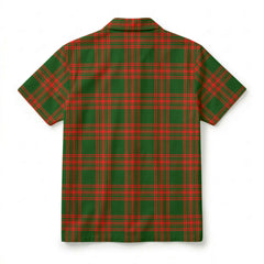 Menzies Green Modern Tartan Crest Hawaiian Shirt