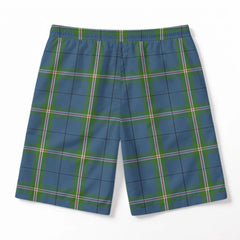Clelland Tartan Crest Men's Beach Shorts