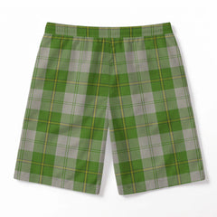 Cunningham Dress Green Dancers Tartan Crest Men's Beach Shorts