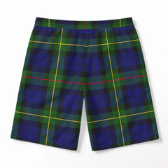 McEwan Modern Tartan Crest Men's Beach Shorts