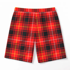 McIver Modern Tartan Crest Men's Beach Shorts