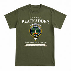 Blackadder Tartan Crest Mischief and Mayhem T-shirt