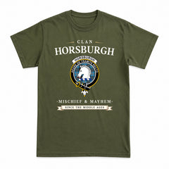 Horsburgh Tartan Crest Mischief and Mayhem T-shirt