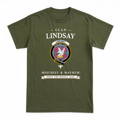 Lindsay Ancient Tartan Crest Mischief and Mayhem T-shirt