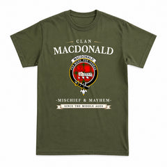 MacDonald of Sleat Tartan Crest Mischief and Mayhem T-shirt