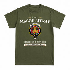 MacGillivray Modern Tartan Crest Mischief and Mayhem T-shirt