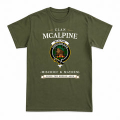 McAlpine Modern Tartan Crest Mischief and Mayhem T-shirt