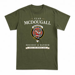 McDougall Ancient Tartan Crest Mischief and Mayhem T-shirt
